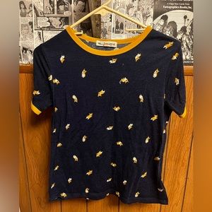 Navy Blue Tee With Corgi Print